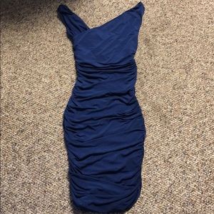 Express Asymmetrical Navy Blue Dress